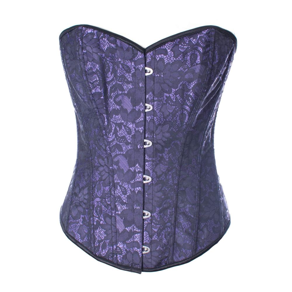 Vixxsin - Amethyst Lace Overbust korset - Zwart/Paars